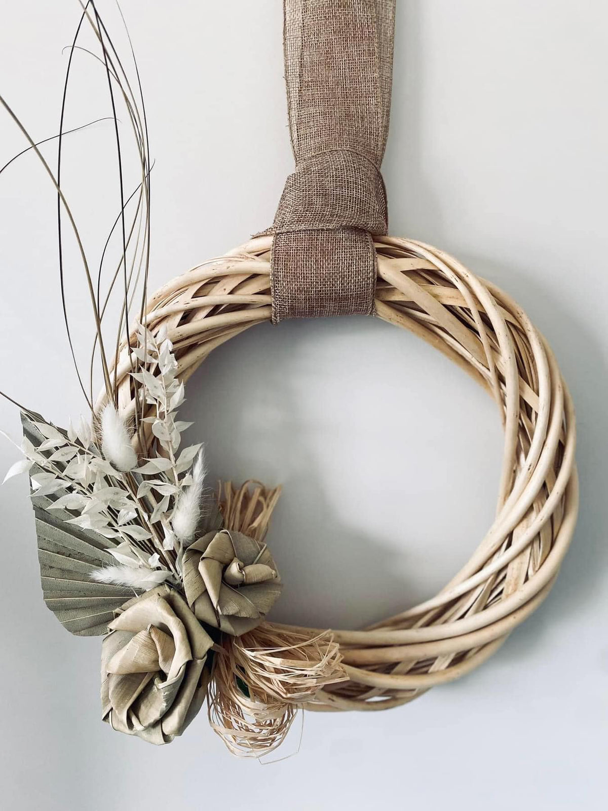 Frida wreath with harakeke flowers